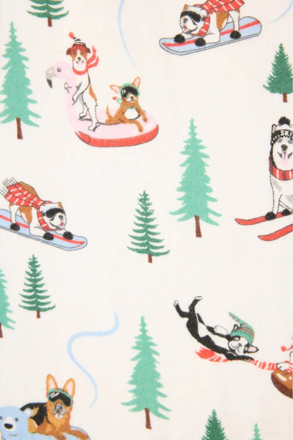 PJ Salvage Holiday Dogs Flannel Long PJ Set
