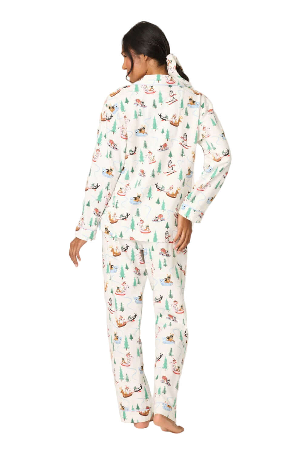 PJ Salvage Holiday Dogs Flannel Long PJ Set