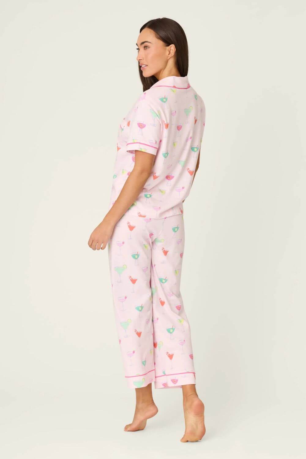 PJ Salvage Pink Cocktails Short Sleeve and Pants PJ Set
