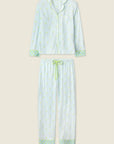 PJ Salvage Striped Cocktails Long PJ Set in Light Blue