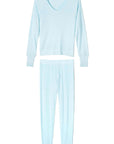 PJ Salvage Textured Long Pajama Set in Light Sky