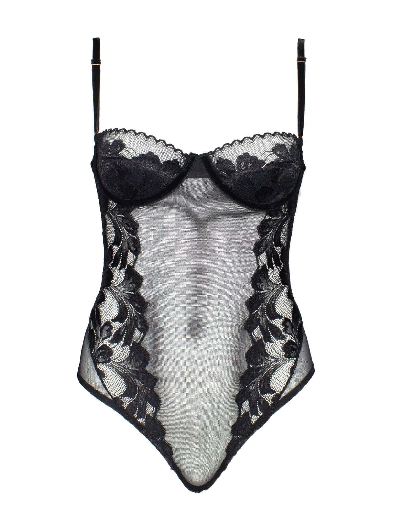 Rosa Ribelle La Divinia Bodysuit in Black