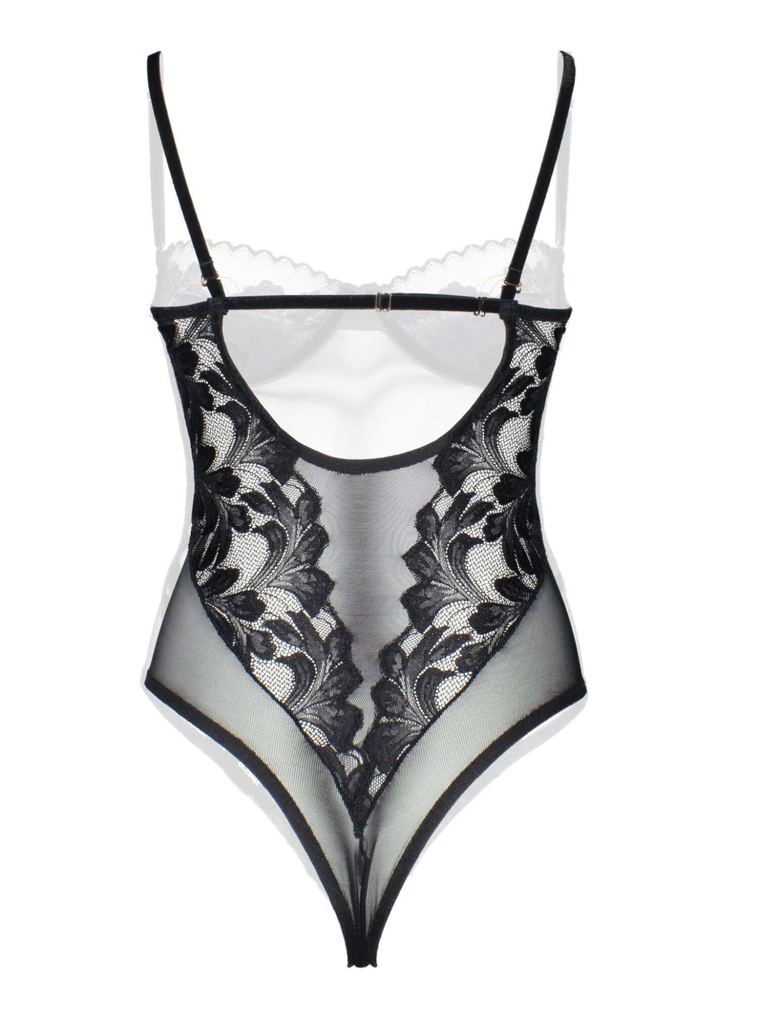 Rosa Ribelle La Divinia Bodysuit in Black