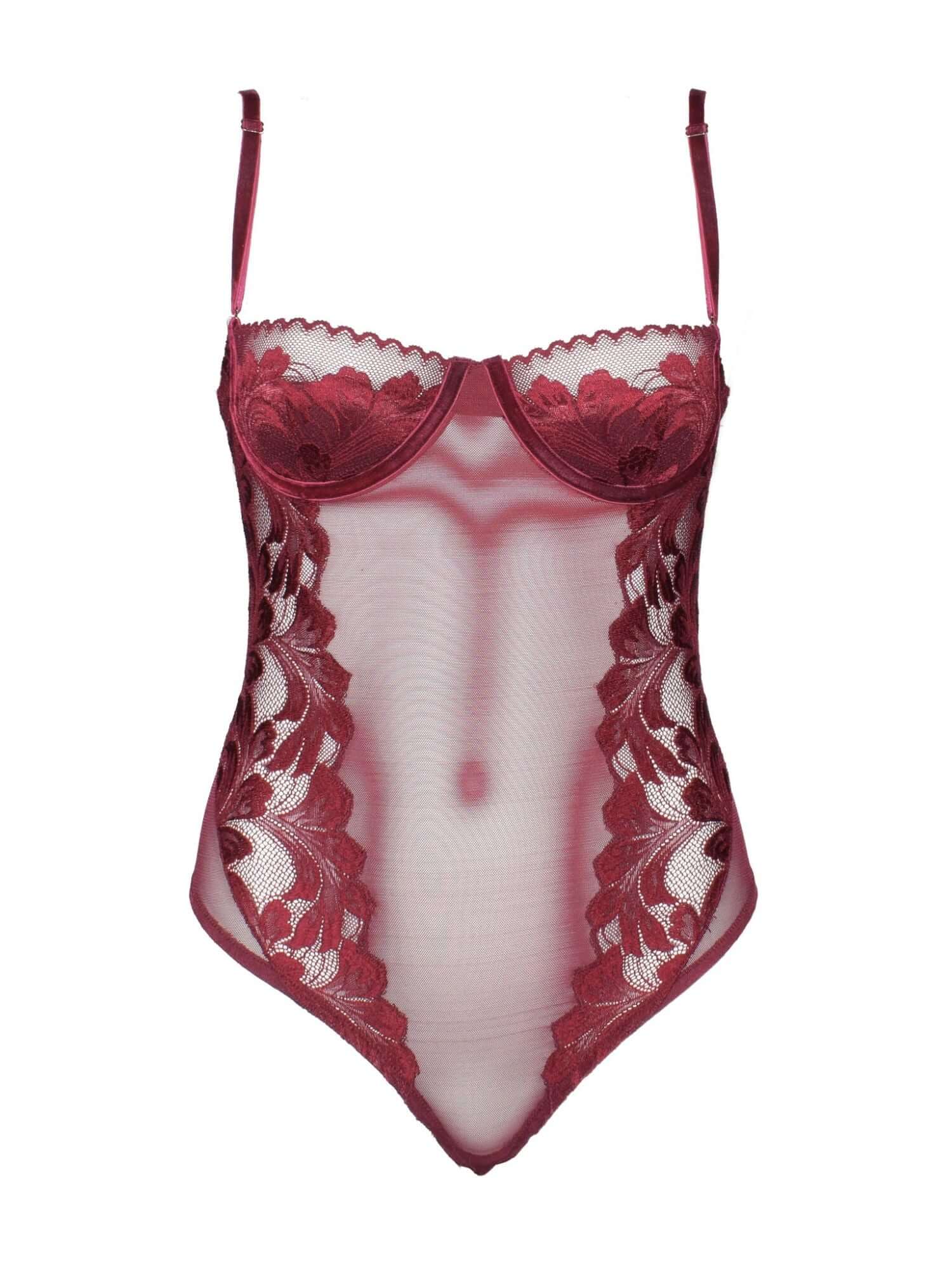 Rosa Ribelle La Divinia Bodysuit in Wine