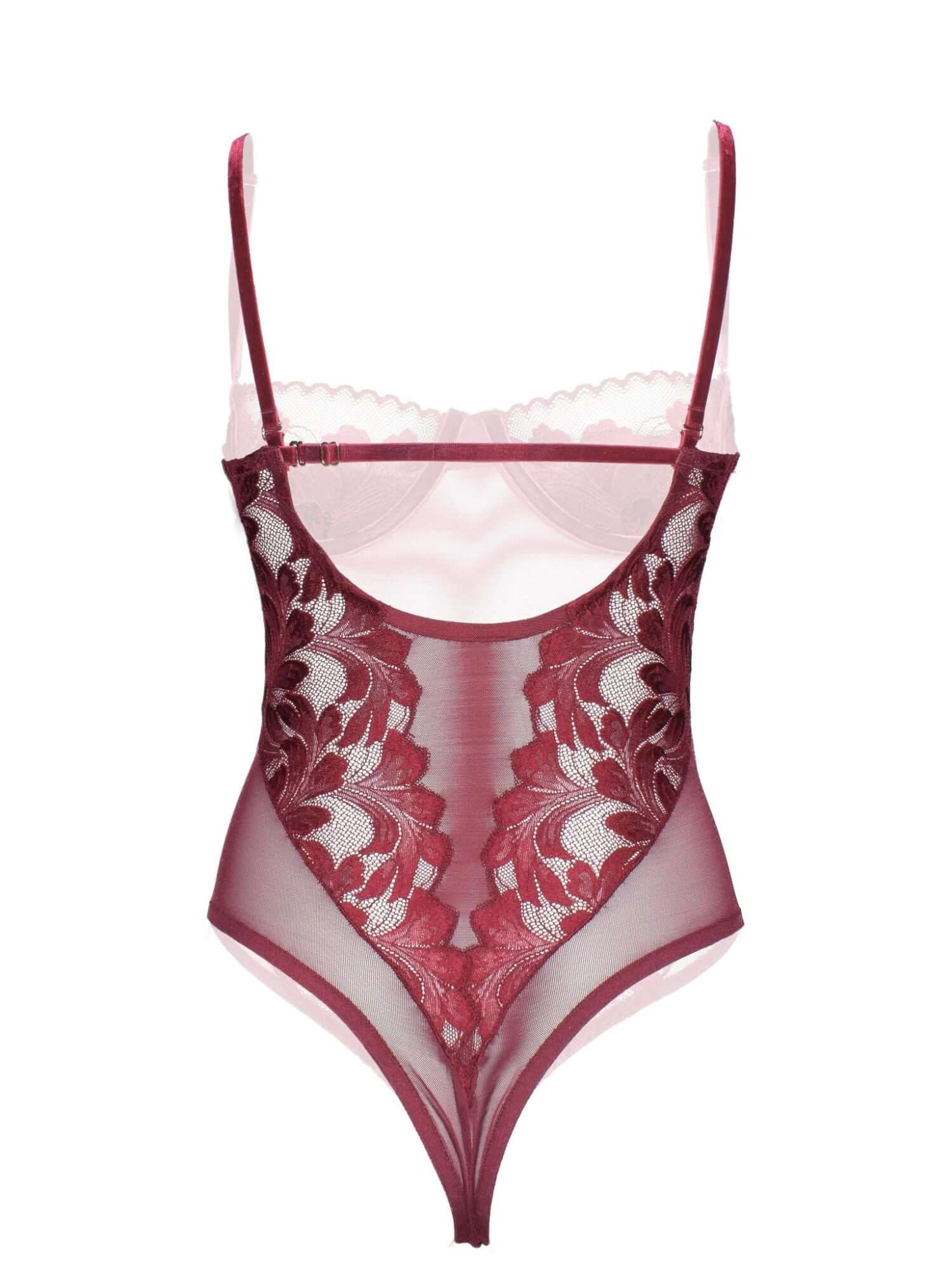 Rosa Ribelle La Divinia Bodysuit in Wine