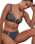Simone Perele Intrigue Plunging Underwire in Cinder Blue