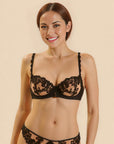 Simone Perele Saga Corbeille Half Cup Bra Noir Tattoo
