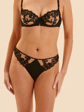 Simone Perele Saga Thong in Noir Tattoo