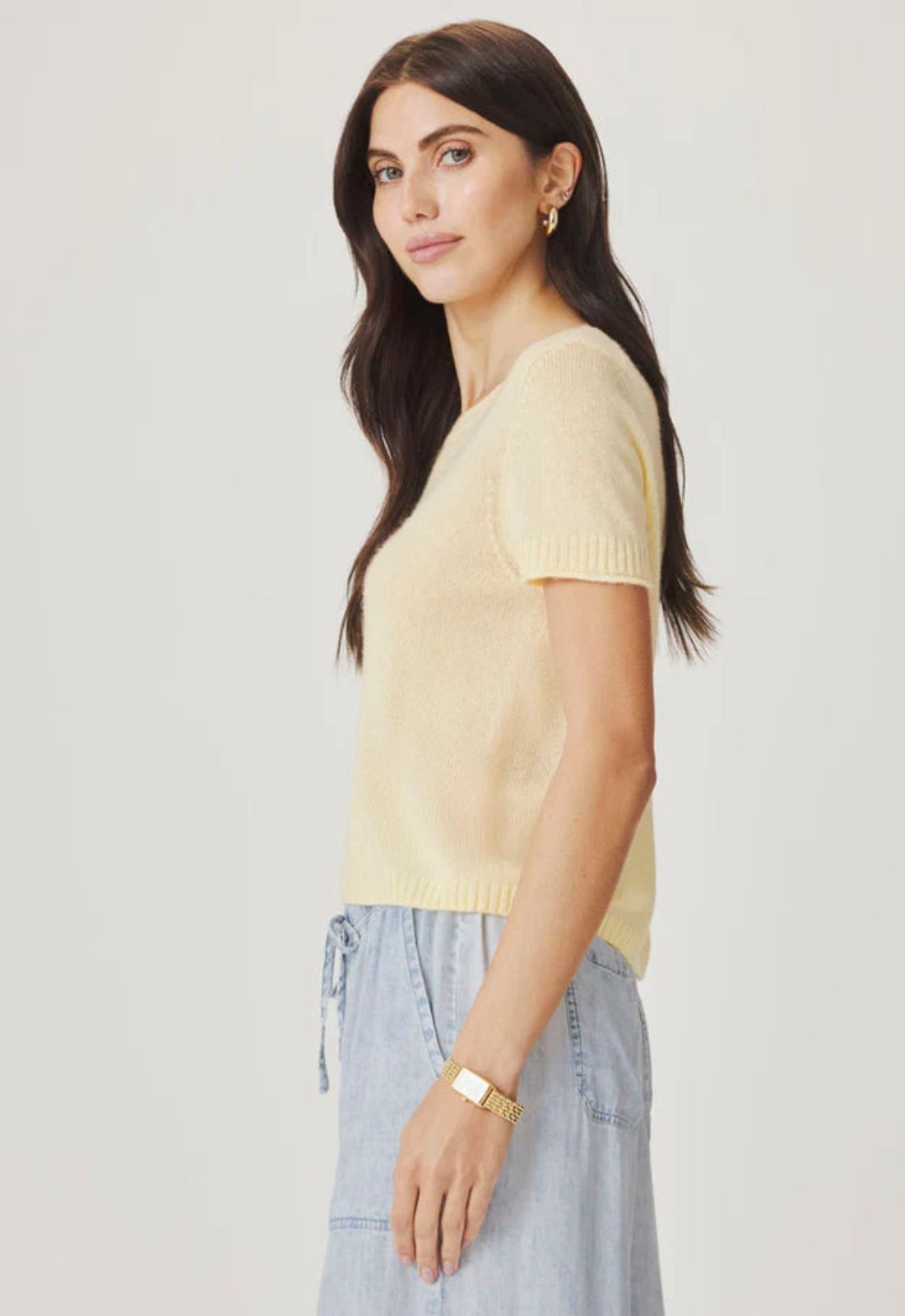 Splendid Emerson Short Sleeve Sweater in Honeysuckle