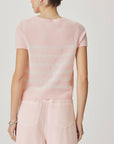 Splendid Emerson Short Sleeve Sweater in Rose Petal/Shell