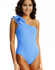 Tess One Shoulder One Piece in Hydrangea