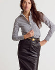 The Shirt The Icon Shirt in Gunmetal/White Stripe