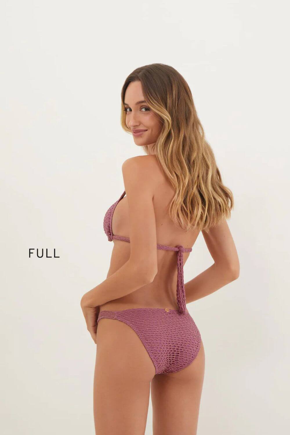 Vix Lee Tri Top & Lee Basic Bottom Full Bikini Set in Pink