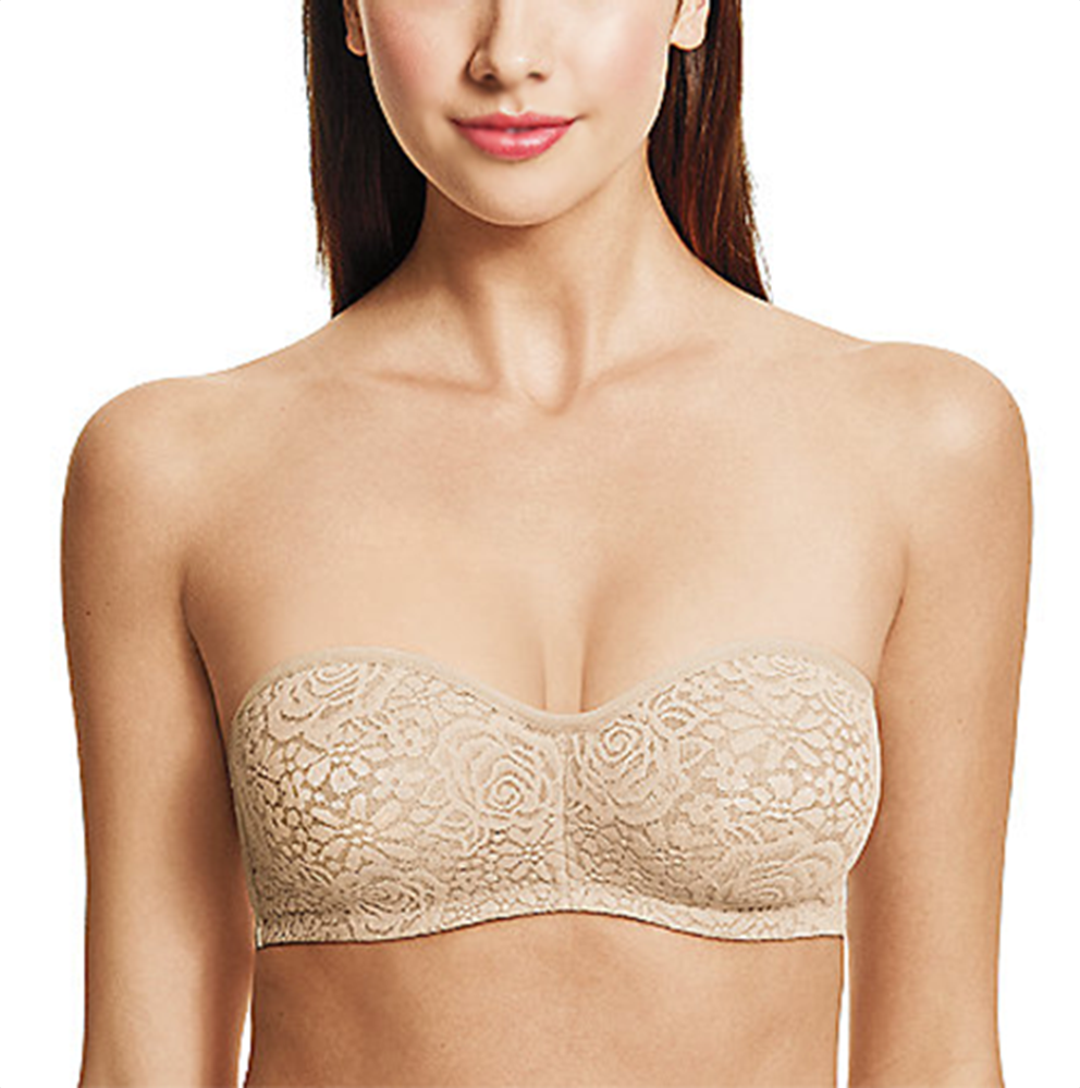 Wacoal Halo Lace Strapless Underwire Bra 854205 in Sand