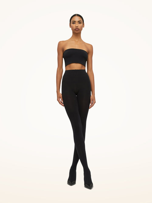 Wolford Velvet 66 Leg Support Tights in Black, view 4