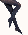 Wolford Jackie Tights Color: Navy Opal/Black/Blue Crystal Size: S, M, L at Petticoat Lane  Greenwich, CT