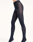Wolford Jackie Tights Color: Navy Opal/Black/Blue Crystal Size: S at Petticoat Lane  Greenwich, CT