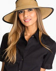 Eric Javits Lil Squishee Visor Hat Color: Natural/Black, Peanut/White  at Petticoat Lane  Greenwich, CT