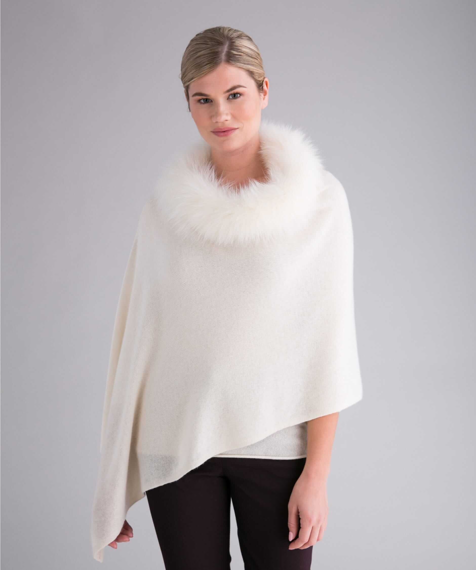 Alashan Cashmere Cashmere Luxe Windchill Fox Color: Snow  at Petticoat Lane  Greenwich, CT