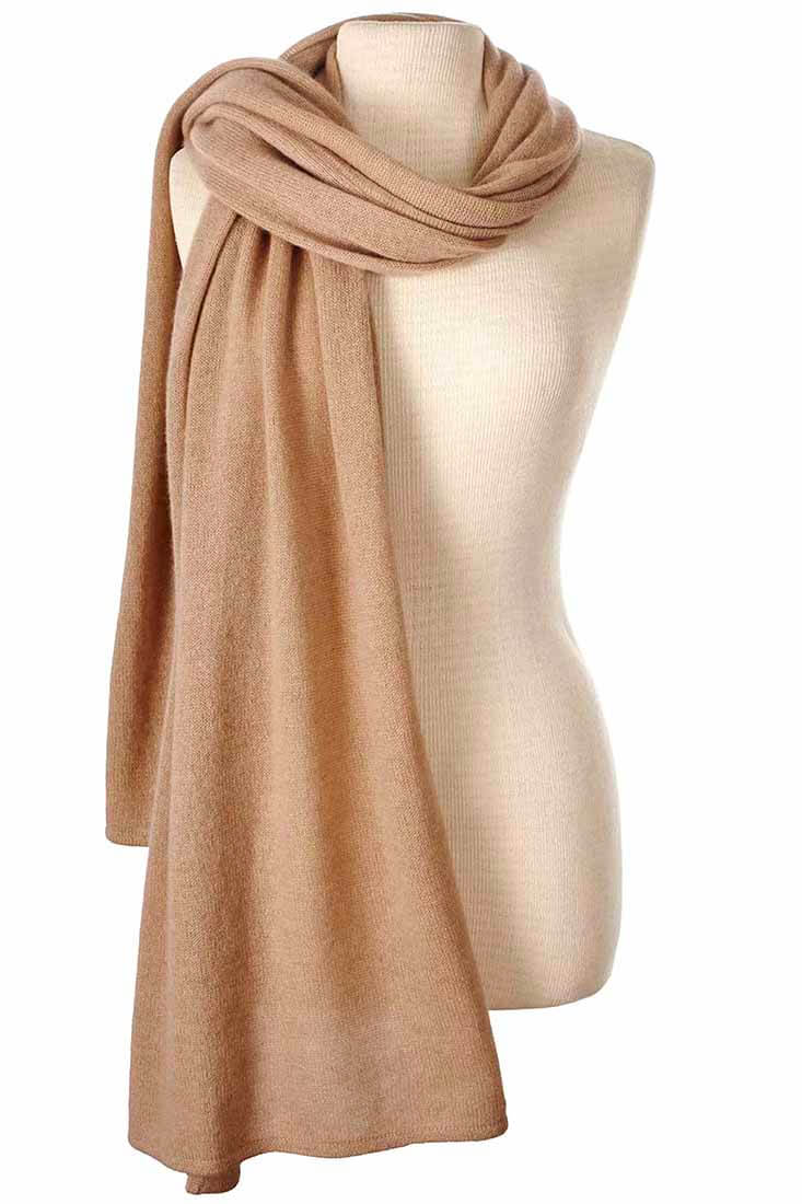 Alpine Cashmere Passport Travel Wrap In Camel Color: Camel  at Petticoat Lane  Greenwich, CT
