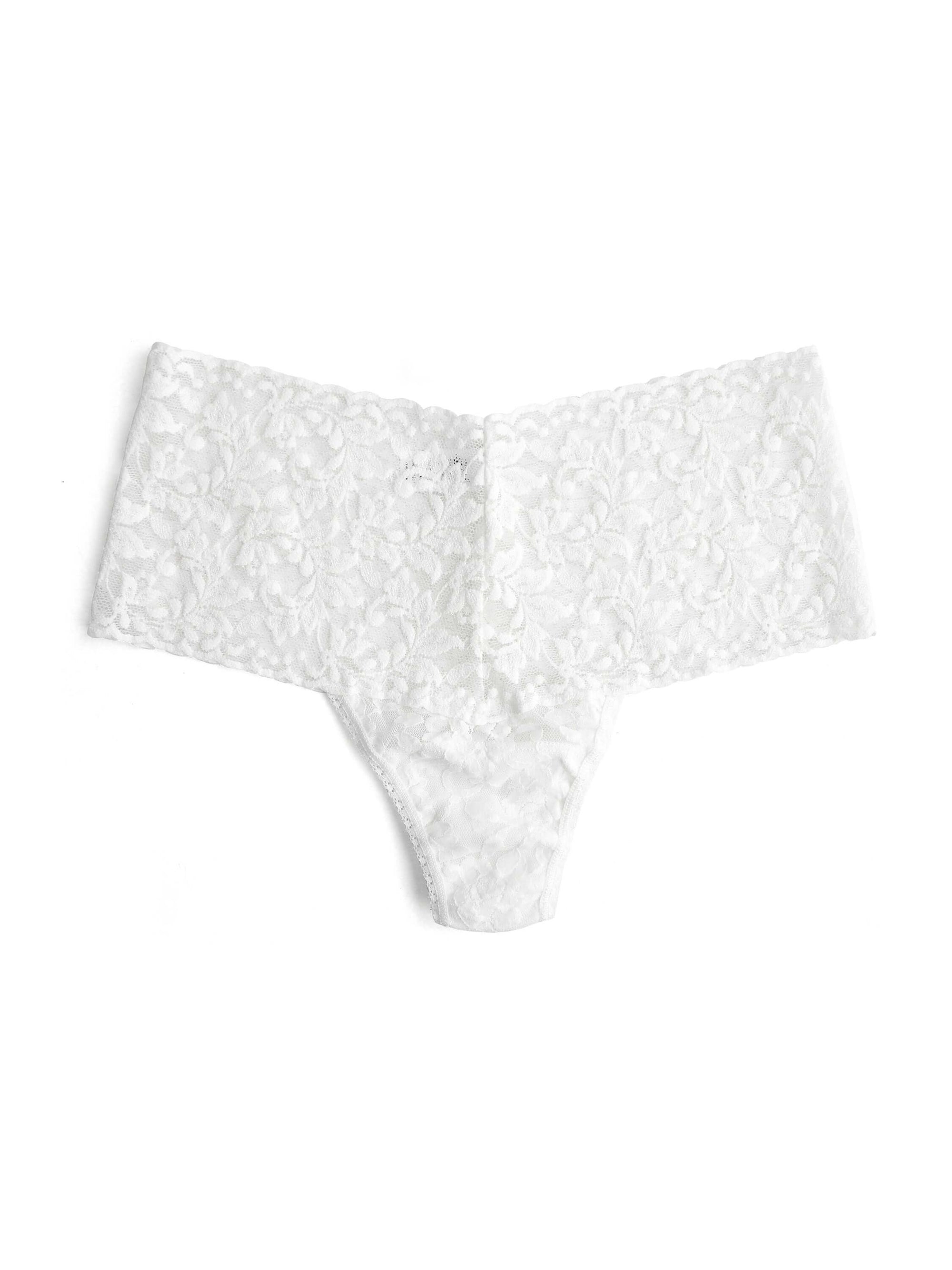 Hanky Panky Retro High-Waisted Thong Color: White  at Petticoat Lane  Greenwich, CT
