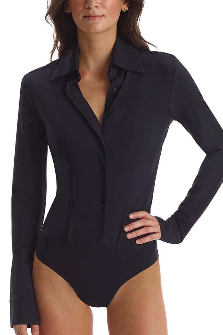 Commando Classic Button Down Bodysuit Color: Black Size: XS at Petticoat Lane  Greenwich, CT