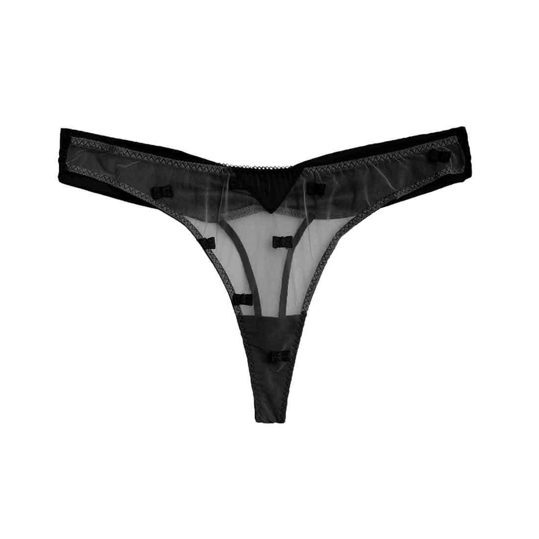 Bow Embroidery Thong