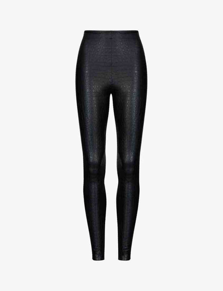 Faux Leather Animal Legging