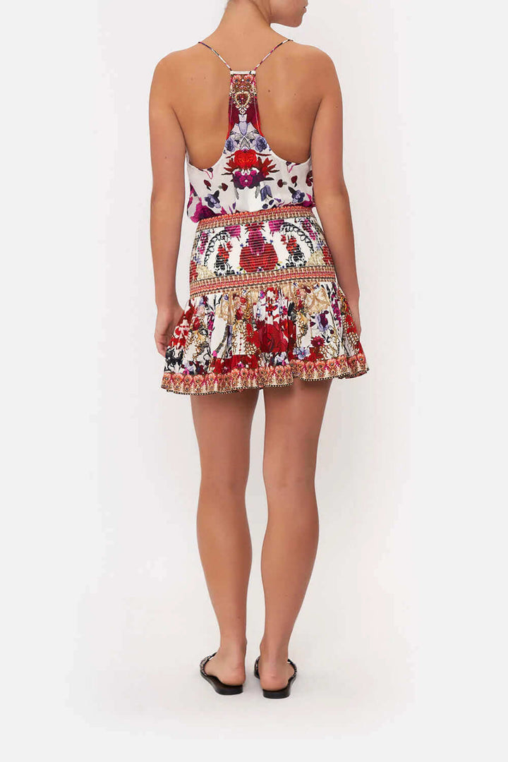 Reign Of Roses Short Shirred Skirt