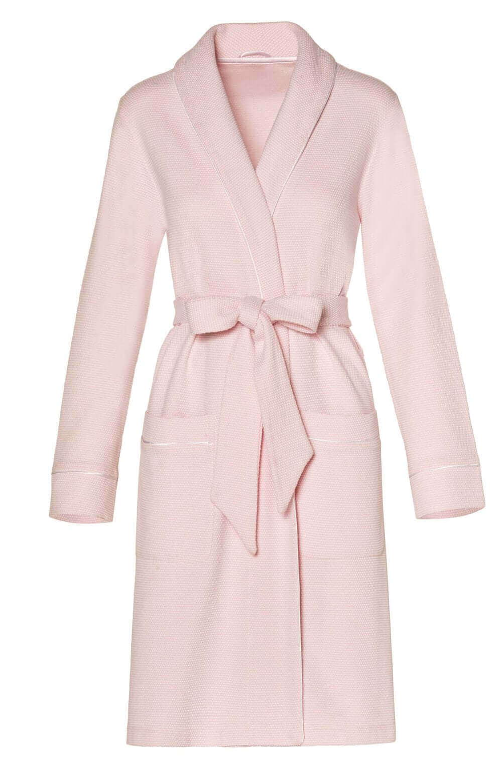 Marelle Grace Long Sleeve Short Robe Color: Light Blue, Taupe, Pink Size: M, Small, Medium at Petticoat Lane  Greenwich, CT