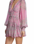 Hemant & Nandita Sidra Short Dress in Pink Color: Pink Size: XS, S, M at Petticoat Lane  Greenwich, CT