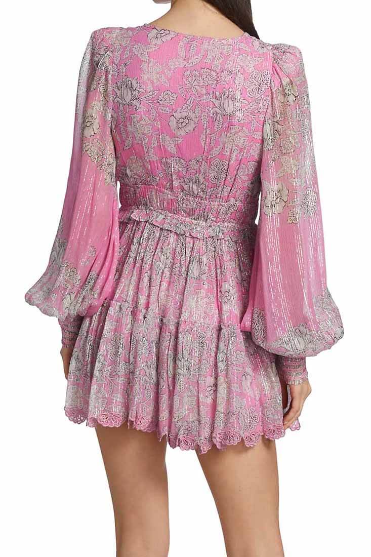 Hemant &amp; Nandita Sidra Short Dress in Pink Color: Pink Size: XS, S, M at Petticoat Lane  Greenwich, CT