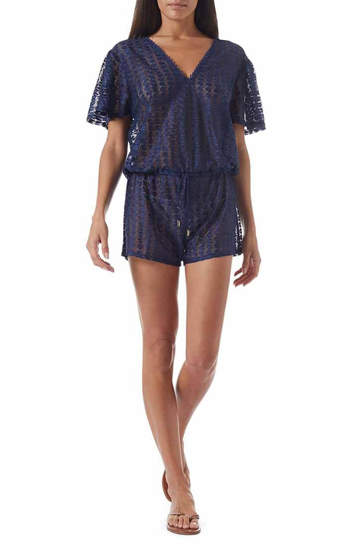 Melissa Odabash Lola Romper Size: XS Color: Navy at Petticoat Lane  Greenwich, CT