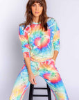 PJ Salvage Stardust LS/LP Lounge Set Color: Multi Size: XS, S, M, L at Petticoat Lane  Greenwich, CT