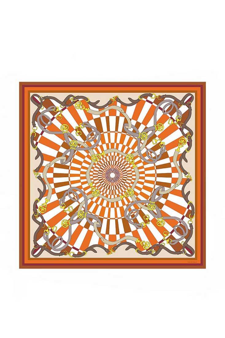 Rani Arabella Cashmere Printed Scarf: Firenze Orange Title: Default Title  at Petticoat Lane  Greenwich, CT