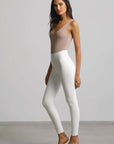 Faux Leather Leggings in White
