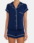 Eberjey Gisele Short PJ Set Color: Navy/Ivory Size: XS at Petticoat Lane  Greenwich, CT