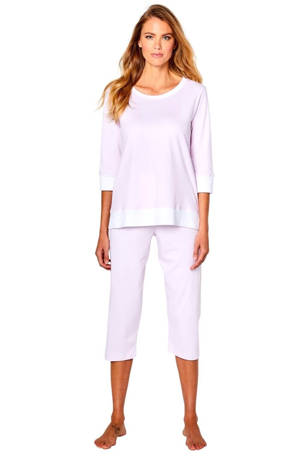 Marelle Victoria 3/4 Sleeve PJ Set Color: Pink Size: XS at Petticoat Lane  Greenwich, CT