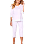 Marelle Victoria 3/4 Sleeve PJ Set Color: Pink Size: XS, S, M, L at Petticoat Lane  Greenwich, CT