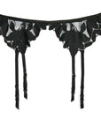 Fleur Du Mal Lily Embroidered Garter Belt Color: Black Size: XS at Petticoat Lane  Greenwich, CT