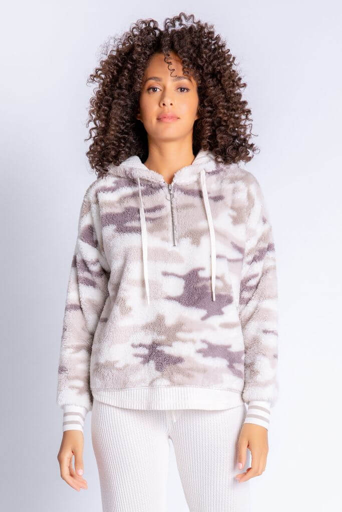 PJ Salvage Cozy Items Hoody Color: Camo Size: XS at Petticoat Lane  Greenwich, CT