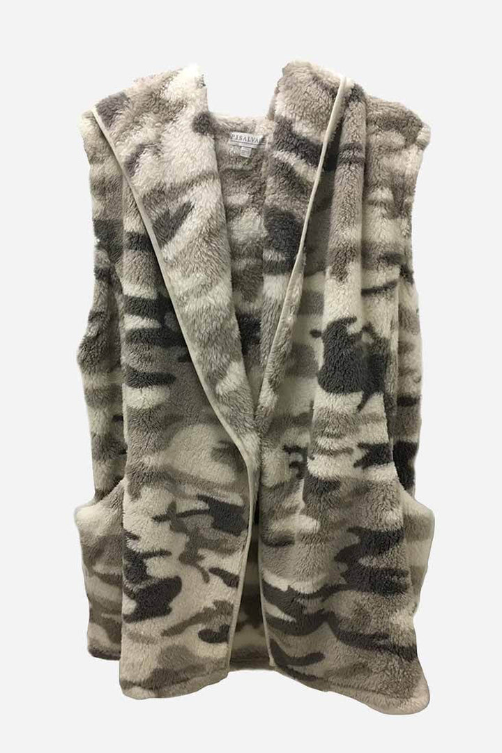 PJ Salvage Cozy Items Vest Color: Camo Size: XS, S, M, L at Petticoat Lane  Greenwich, CT