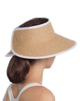 Eric Javits Lil Squishee Visor Hat Color: Natural/Black, Peanut/White  at Petticoat Lane  Greenwich, CT