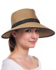 Eric Javits Sun Crest Hat Color: Natural/Black  at Petticoat Lane  Greenwich, CT