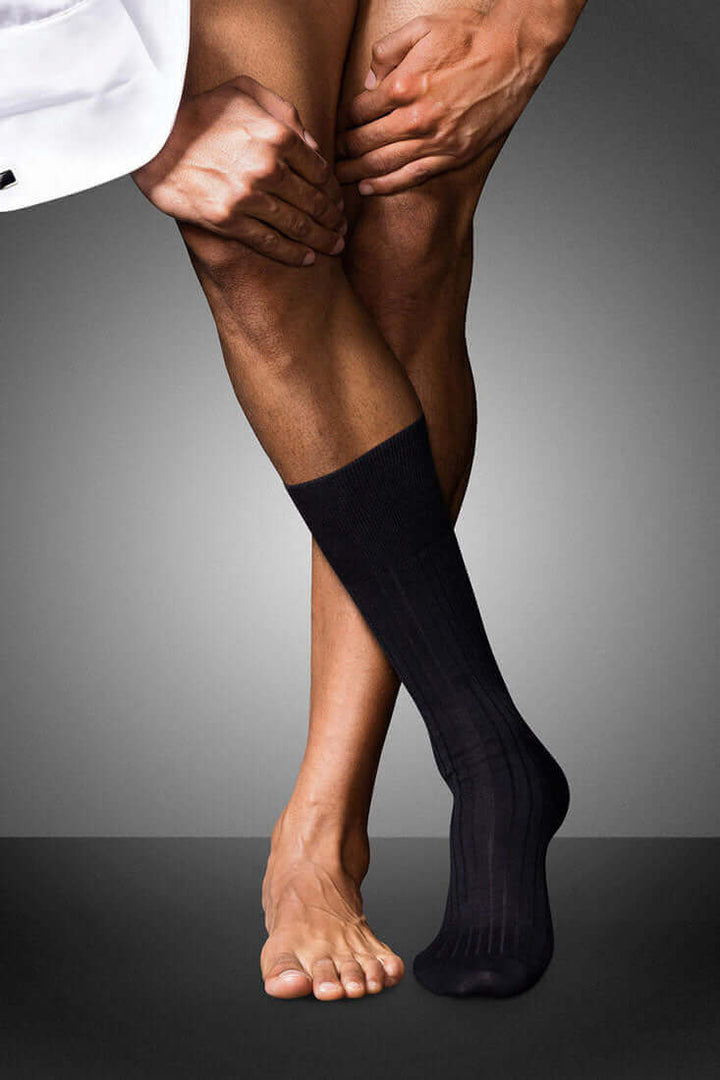 Falke No. 13 Finest Piuma Cotton Gentlemen Socks Color: Dark Navy Size: 43-44 at Petticoat Lane  Greenwich, CT