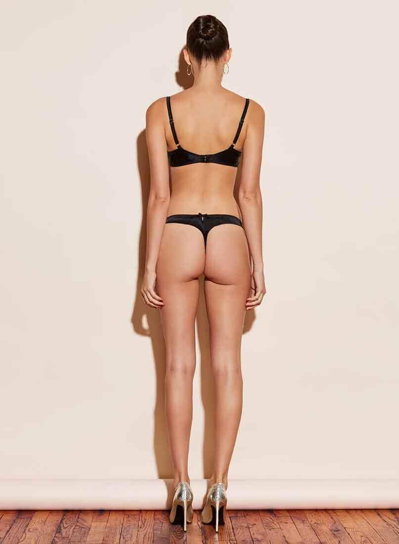 Fleur du Mal Luxe Thong in Black