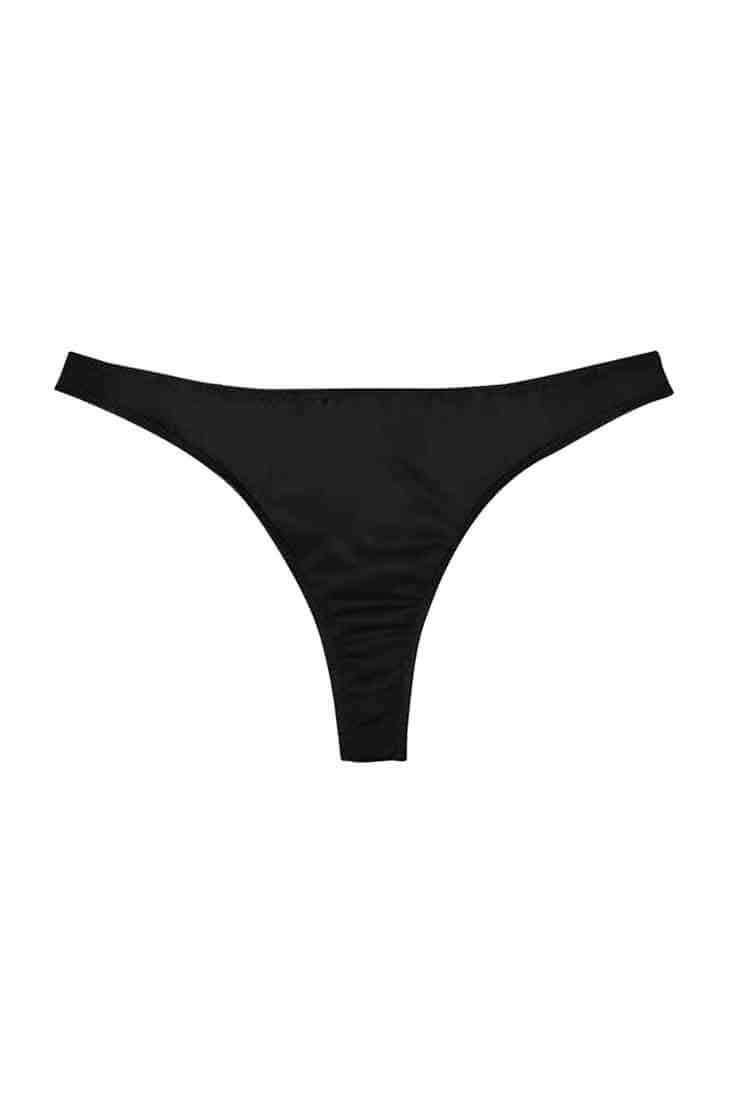 Fleur du Mal Luxe Thong in Black