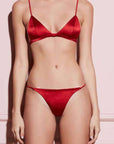Fleur du Mal Luxe Triangle Bra in Red
