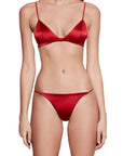 Fleur du Mal Luxe Triangle Bra in Red