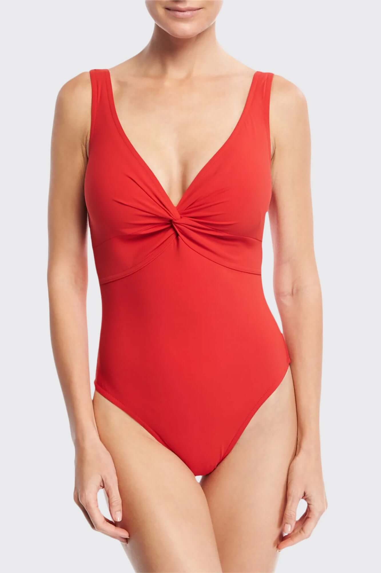 Karla Colletto Twist V-Neck 55-570 in Cherry